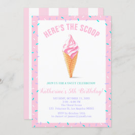 Invitación Dulce Scoop Bebé Sprinkle Candy shoppe Cumpleaños