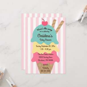 Invitación Dulce Scoop Helado Baby Shower