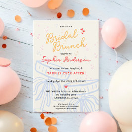 Invitación Dulce Script Coquette Bow Bridal Shower Brunch