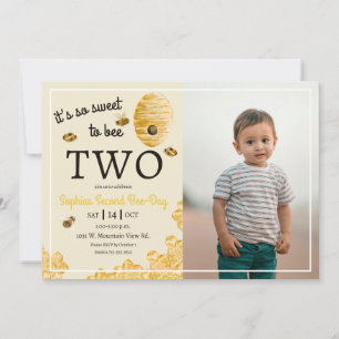 Invitación Dulce ser dos panal de abejas 2 cumpleaños Foto