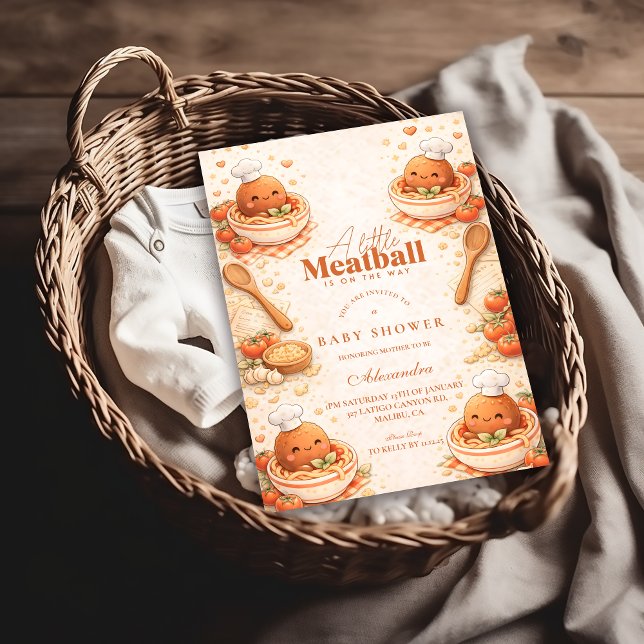 Invitación Dulce Shower de Bebé Albóndiga Italiana (Subido por el creador)