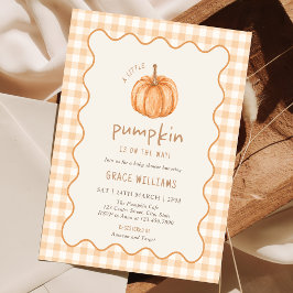 Invitación Dulce Shower de Bebé de Pequeña Calabaza de Cuadro