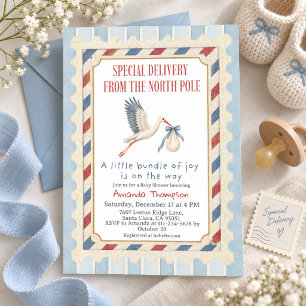 Invitación Dulce Shower para Bebé Niño de Entrega Especial de