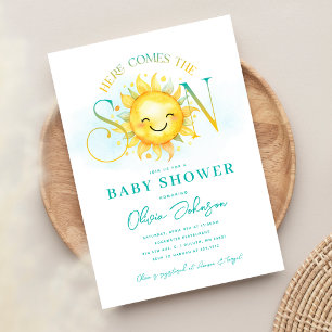 Invitación Dulce Sol Aquí Viene el Hijo Baby Shower