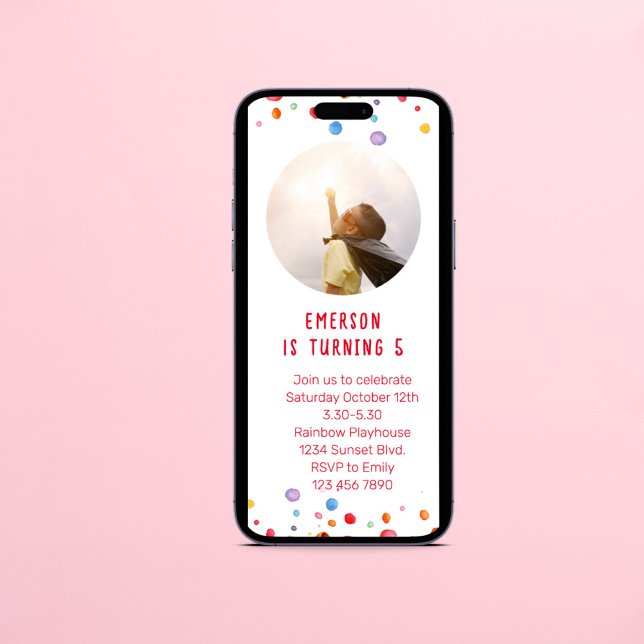 Invitación Dulce Sprinkle Niños Fiesta de cumpleaños (Subido por el creador)