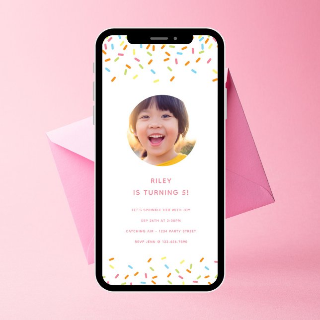 Invitación Dulce Sprinkle Niños Fiesta de cumpleaños (Subido por el creador)