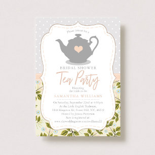 Invitación Dulce Teapot Bridal Shower Tea Fiesta
