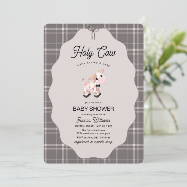 Invitación Dulce tema de baby shower de animales de granja co (Anverso de pie)