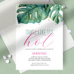 Invitación Dulce tema de Luau<br><div class="desc">La invitación de 16 años, tropical como caliente dulce, incluye una parte superior de mi original hojas de palma color agua monstera en tonos verdes y turquesa. Los detalles de su fiesta se configuran en una tipografía de escritura moderna y fuente serif. Personalizar esta plantilla para un fabuloso tema fiesta...</div>