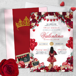 Invitación Dulce tema el día de San Valentín 16 Fiesta de cum