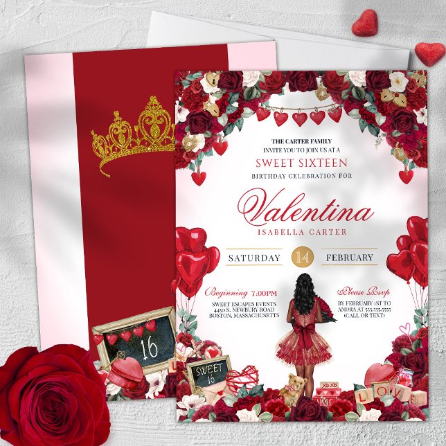Invitación Dulce tema el día de San Valentín 16 Fiesta de cum (Subido por el creador)