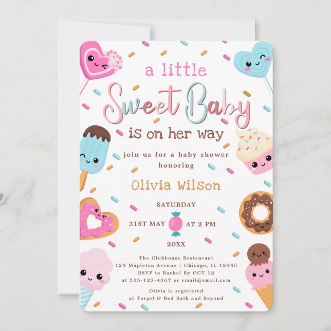 Invitación Dulce tierra de vándalos aspersando Baby Shower (Anverso)