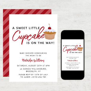 Invitación Dulce Torta de cerezo dulce ducha de bebé