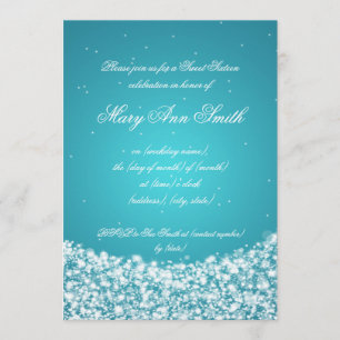 Invitación Dulce turquesa de la chispa de la estrella de