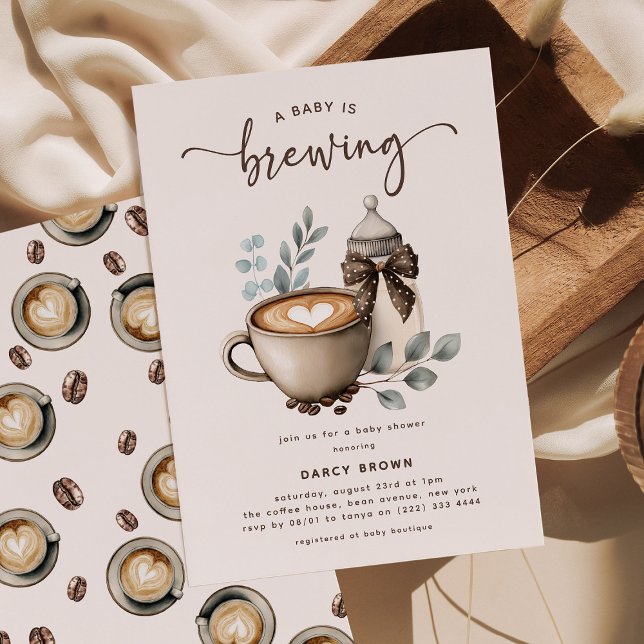 Invitación Dulce 'Un Bebé se está Preparando' Fiesta de Café  (Subido por el creador)