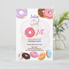 Invitación Dulce un Donut color rosa