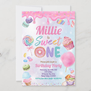 Invitación Dulce Un Fiesta De Cumpleaños Pink Pastel Sprinkle