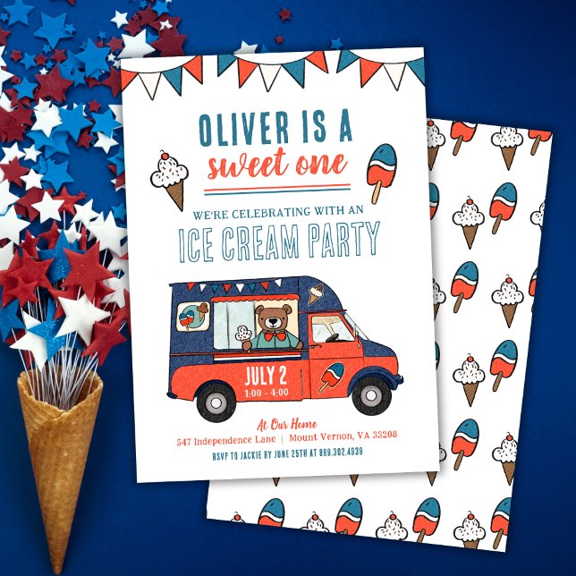 Invitación Dulce un helado Fiesta primer cumpleaños (Subido por el creador)