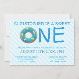 Invitación Dulce un niño donut primer cumpleaños