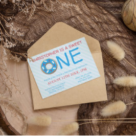 Invitación Dulce un niño donut primer cumpleaños