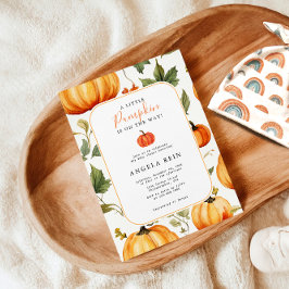 Invitación Dulce un pequeño calabaza El otoño deja Baby Showe