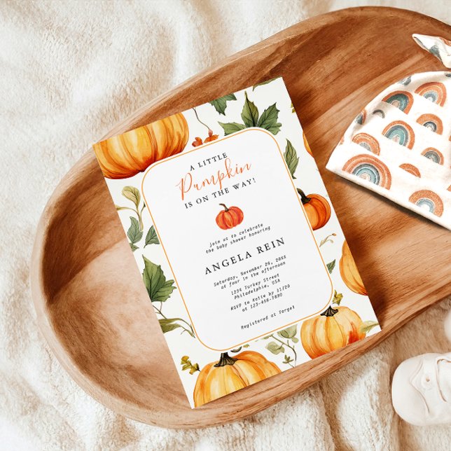 Invitación Dulce un pequeño calabaza El otoño deja Baby Showe (Subido por el creador)
