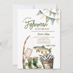 Invitación Dulce Un Pequeño Pescador Está En Camino Baby Show