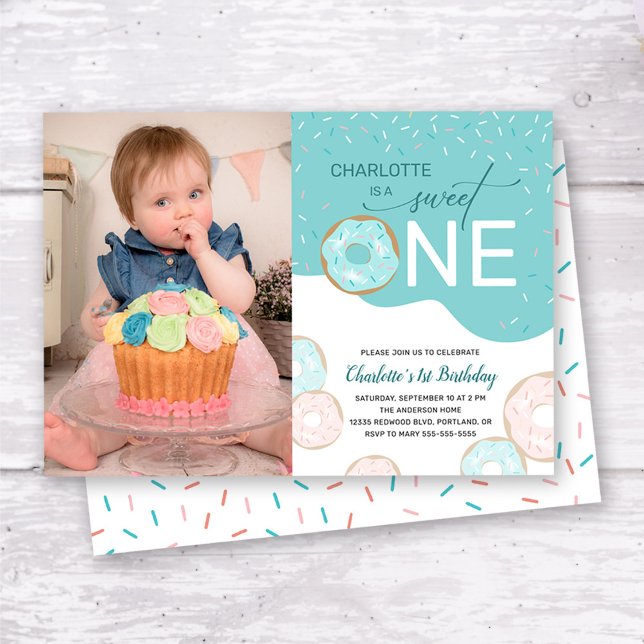Invitación Dulce un Verde azulado Chica de foto de Frosting (Subido por el creador)