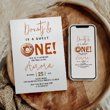 Dulce Una acuarela lindo donuts 1º cumpleaños