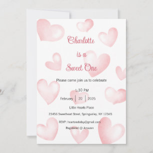 Invitación Dulce Una Invitación, Corazón Una Fiesta, Corazón