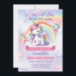 Invitación Dulce unicornio acuarela Pink Kids tercer cumpleañ<br><div class="desc">El impresionante diseño de las invitaciones para el tercer cumpleaños incluye una hermosa acuarela de colores pastel unicornio con regalos y accesorios fiestas. Un diseño maravilloso para cualquier tema de cumpleaños de unicornio. No dudes en contactarme para encontrar elementos coincidentes o para personalizarlos. Bebé de Rosas de Rubor</div>