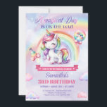 Invitación Dulce unicornio acuarela Pink Kids tercer cumpleañ<br><div class="desc">El impresionante diseño de las invitaciones para el tercer cumpleaños incluye una hermosa acuarela de colores pastel unicornio con regalos y accesorios fiestas. Un diseño maravilloso para cualquier tema de cumpleaños de unicornio. No dudes en contactarme para encontrar elementos coincidentes o para personalizarlos. Bebé de Rosas de Rubor</div>