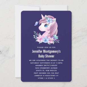 Invitación Dulce Unicornio Bebé Acuarela Baby Shower