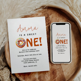 Invitación Dulce Uno acuarela donas lindas para el primer cum