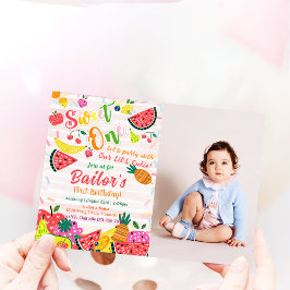 Invitación Dulce uno | Cumpleaños del Fiesta de frutas