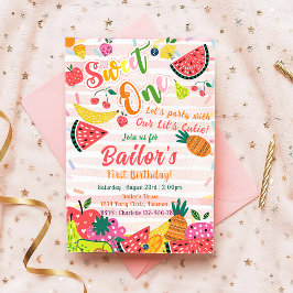 Invitación Dulce uno | Cumpleaños del Fiesta de frutas