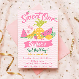 Invitación Dulce uno | Cumpleaños del Fiesta de frutas
