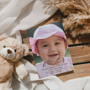 Invitación Dulce Uno – Cumpleaños número 1 de la bebé