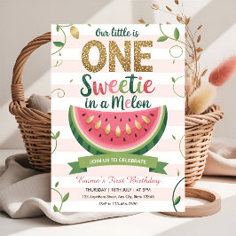 Invitación Dulce Uno en Cumpleaños de Sandía 1