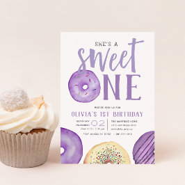 Invitación Dulce uno | Fiesta del primer cumpleaños de Donut