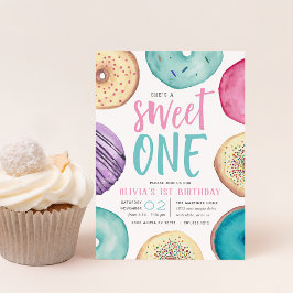 Invitación Dulce uno | Fiesta del primer cumpleaños de Donut
