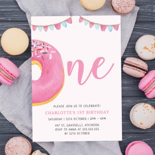 Invitación Dulce uno sin simple primera fiesta de cumpleaños (Subido por el creador)