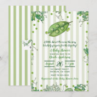 Dulce Vaina de Guisante Verde Rayada Baby Shower