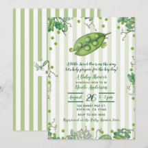 Dulce Vaina de Guisante Verde Rayada Baby Shower