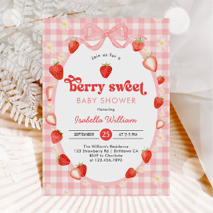 Invitación Dulce Verano de Fresa Baby Shower