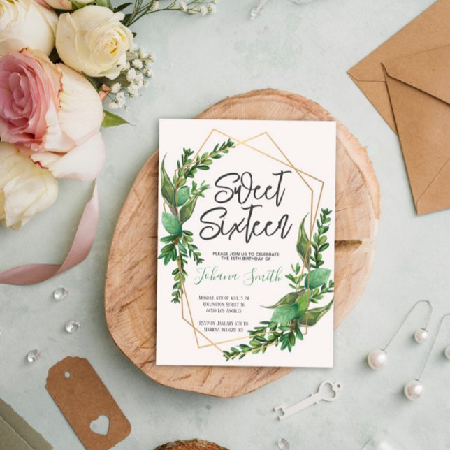 Invitación Dulce verde 16.º cumpleaños (Subido por el creador)