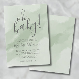 Invitación Dulce Verde Salvia Baby Shower