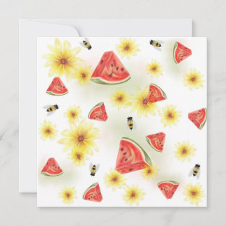 Invitación Dulce Vibra Veraniego: Sandía, Girasoles y Abejas