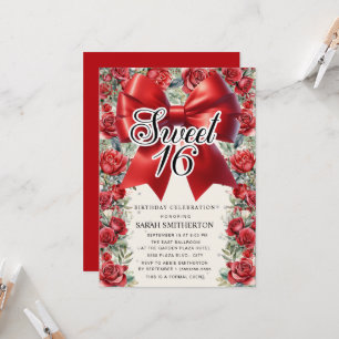 Invitación Dulce Vintage floral de la Coqueta de Vino Rojo 16