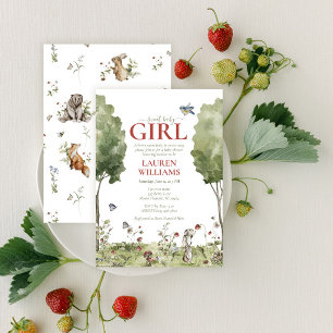 Invitación Dulce Wildflower Fresa Dulce Bebe Niña Shower